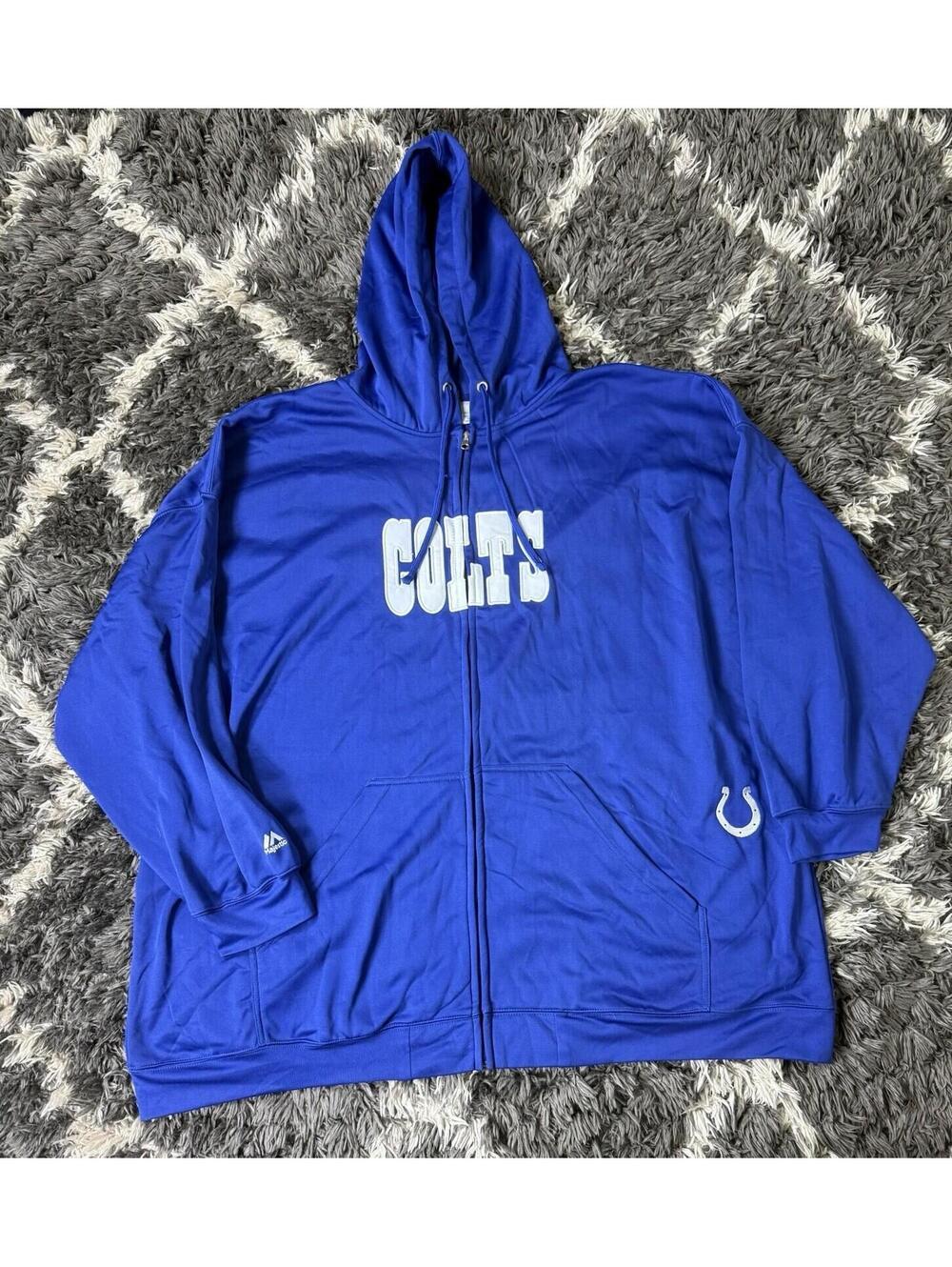 Vintage 90s Indianapolis Colts Jacket Majestic 6XL Full Zip Blue